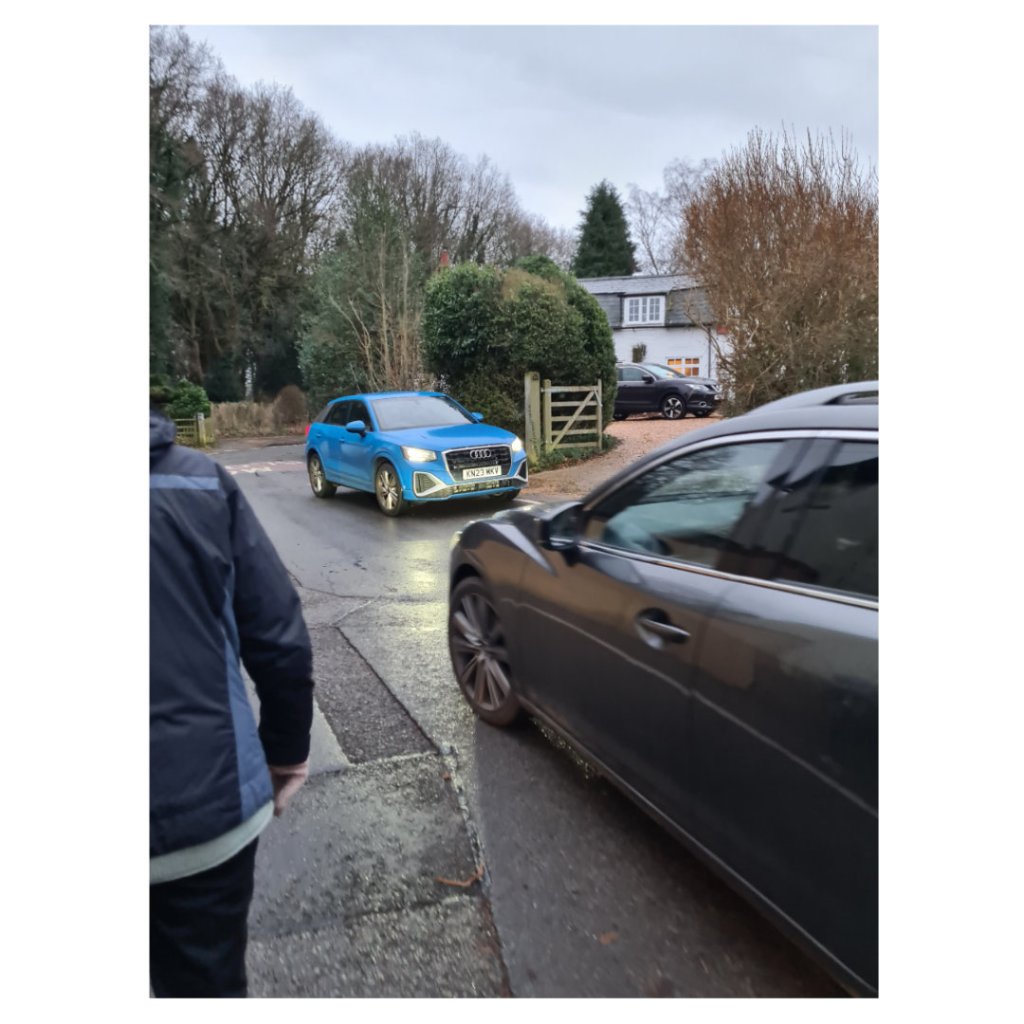 showing challenging traffic on Walton Road bend