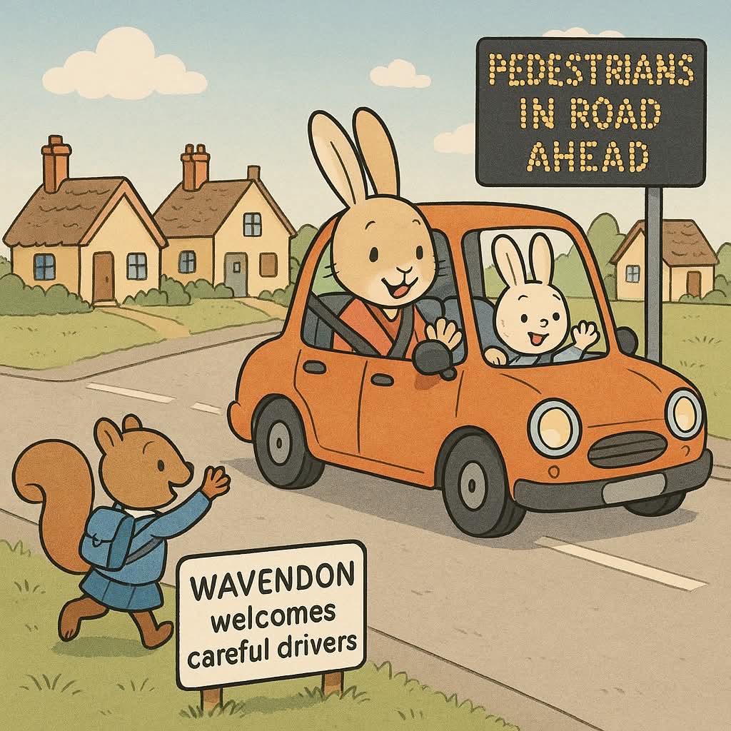 careful driver and school children